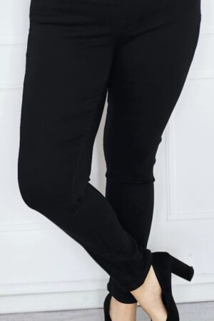 Czarne Spodnie Jeansowe z Gumką w Pasie