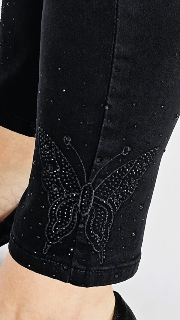 Spodnie czarne z motylami z cyrkonii - różne rozmiary