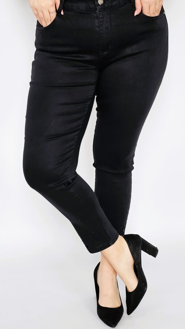 Spodnie czarne z cyrkonii przy nogawce - różne rozmiary