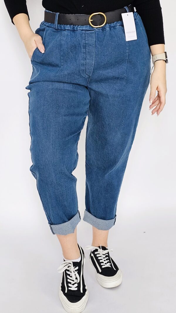 Spodnie jeansowe z gumką w pasie + pasek
