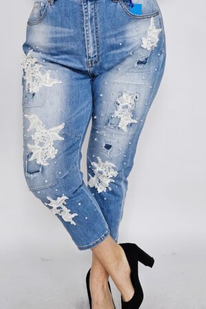 Spodnie jeansowe z naszywkami - rozmiary