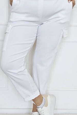 Spodnie LIVANS bojówki białe