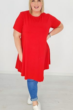 Tunika "Elegancka Swoboda"- czerwień